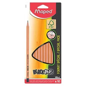 Lápices de Grafito Maped - Pack de 10 con Minas HB resistentes