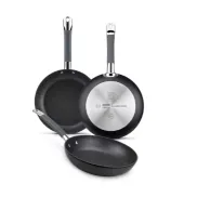 Set de 3 sartenes de Aluminio Forjado para Inducción y Horno