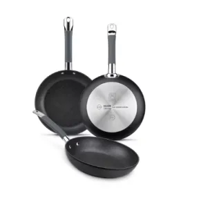 Set de 3 sartenes de Aluminio Forjado para Inducción y Horno