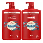Gel de Ducha y Champú Old Spice 3 en 1 para Hombres 2x1000ml