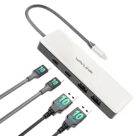 Concentrador USB-C WAVLINK de 10 Gbps con 4 puertos