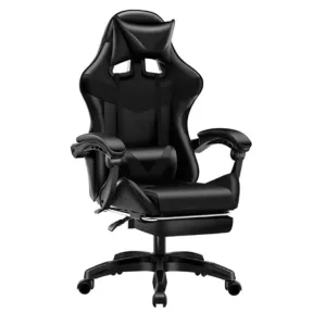 Silla giratoria de Gaming con soporte lumbar y reposapiés.