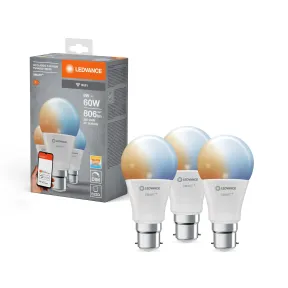Bombillas LED inteligentes WiFi LEDVANCE SMART+ Pack de 3 B22d