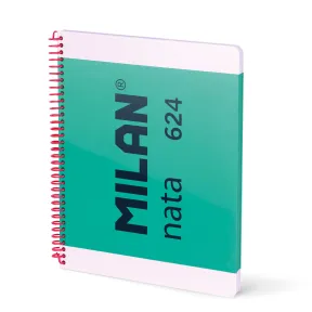Cuaderno A4 MILAN con espiral y tapa dura, 80 hojas