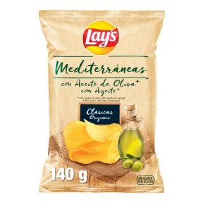 Patatas fritas Lay's Mediterráneas con aceite de oliva, 140g