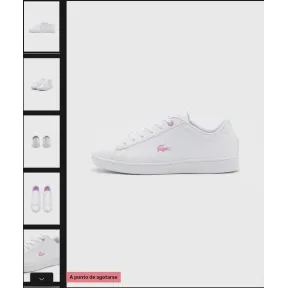Zapatillas Lacoste CARNABY EVO rosa y blanco unisex.