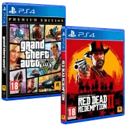 Pack 2 Juegos PS4: Red Dead Redemption + GTA V (Premium Ed.)