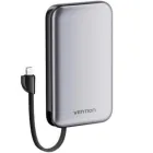 Powerbank 10000mAh Vention 20W con Cables USB-C y Lightning