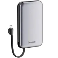 Powerbank 10000mAh Vention 20W con Cables USB-C y Lightning