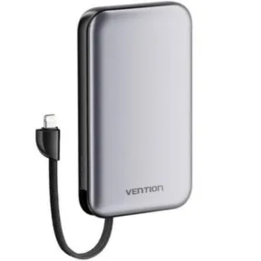 Powerbank 10000mAh Vention 20W con Cables USB-C y Lightning