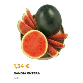Sandía Negra entera de España a 1,34€ por Kilo