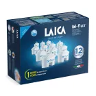 Paquete de 12 cartuchos LAICA Bi-Flux para filtrar agua
