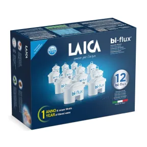 Paquete de 12 cartuchos LAICA Bi-Flux para filtrar agua