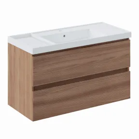 Mueble de baño teckstone con lavabo y 2 cajones suspendido