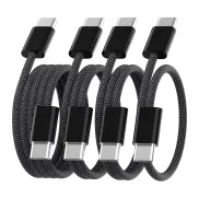Cables USB-C a USB-C para carga rápida - Paquete de 4 piezas