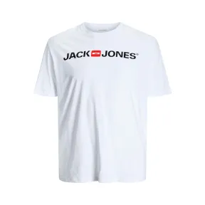 Camiseta básica de JACK & JONES blanca con cuello redondo.