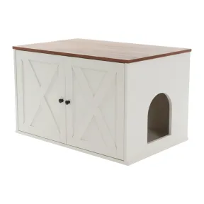 Mueble arenero con tabique y entrada lateral, 50x80 cm