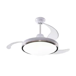 Ventilador de techo LED retráctil Ø53 cm, 6 velocidades y mando
