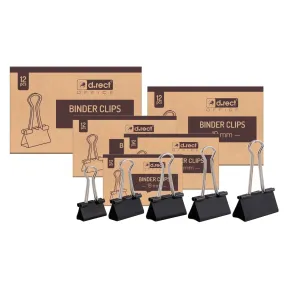 Pinzas Metálicas Plegables 32 mm – Set de 12 Clips de Oficina