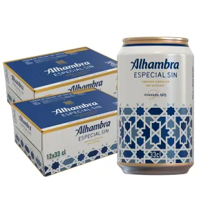 Cerveza Alhambra Sin Alcohol, Pack 24 Latas 33cl