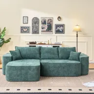 Sofá esquinero modular verde 4 plazas chaise longue XXL