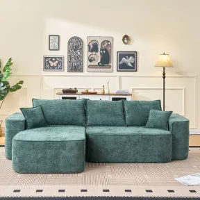 Sofá esquinero modular verde 4 plazas chaise longue XXL