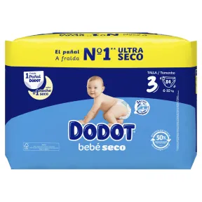Dodot Bebé-Seco Talla 3 (6-10 kg) - 168 pañales (2 unidades)