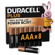 Pilas AAA Duracell Plus - Pack de 8 con 100% más duración
