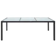 Mesa de jardín grisnegro de ratán sintético 200x150x74 cm