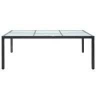 Mesa de jardín grisnegro de ratán sintético 200x150x74 cm