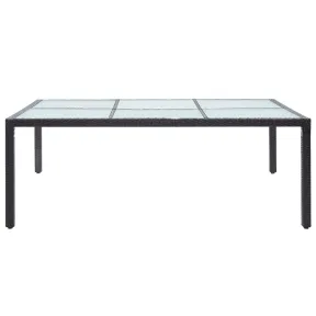 Mesa de jardín grisnegro de ratán sintético 200x150x74 cm