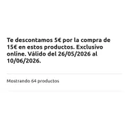 5€ de descuento en Carrefour al gastar 15€ online