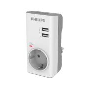 Adaptador de Enchufe Philips CHP4010W10 con Cargador USB