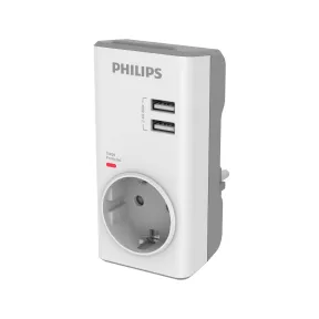 Adaptador de Enchufe Philips CHP4010W10 con Cargador USB