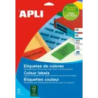 Etiquetas permanentes azules APLI 1596 105x37 mm 20 hojas