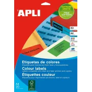 Etiquetas permanentes azules APLI 1596 105x37 mm 20 hojas