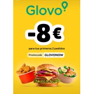 Consigue 8€ de descuento en 2 pedidos de Glovo desde 15€