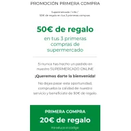 Regala 50€ en tus 3 primeras compras del supermercado