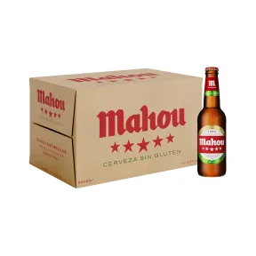 Pack de 24 Botellas Mahou Cinco Estrellas Sin Gluten, 33 cl