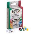 100 Chinchetas Blancas y de Colores en Blister de Cartón