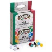 100 Chinchetas Blancas y de Colores en Blister de Cartón
