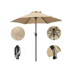 Sombrilla impermeable 230cm con manivela y protección UV