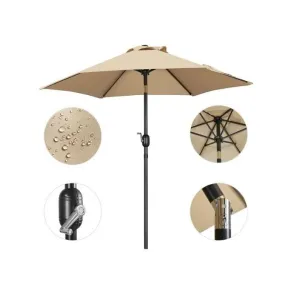 Sombrilla impermeable 230cm con manivela y protección UV