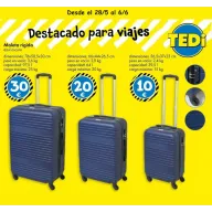 Maletas rígidas desde 10€ en 3 capacidades distintas