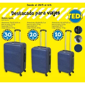 Maletas rígidas desde 10€ en 3 capacidades distintas