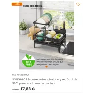Escurreplatos retráctil giratorio de 360° SONGMICS