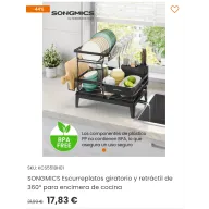 Escurreplatos retráctil giratorio de 360° SONGMICS