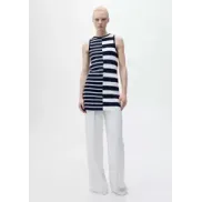 Rayas combinadas en vestido de punto