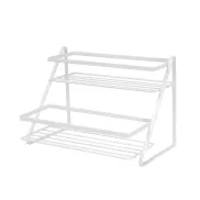 Estante de Cocina Blanco para Especias, 2 Niveles Compacto