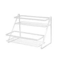 Estante de Cocina Blanco para Especias, 2 Niveles Compacto
